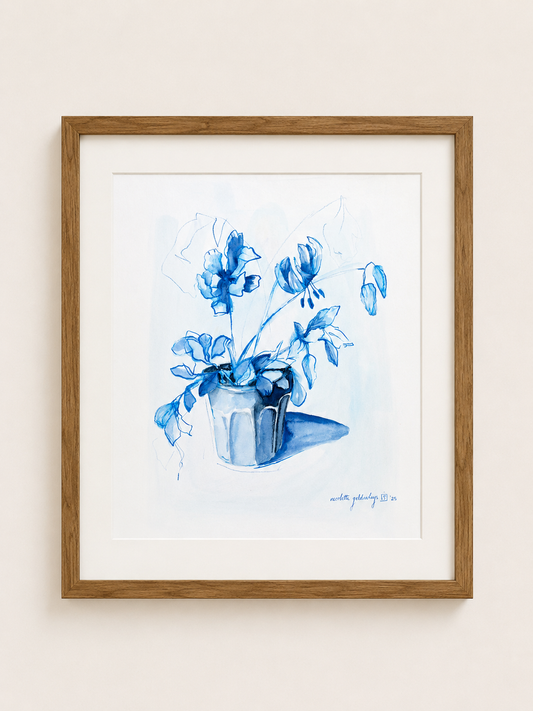 Blue Still Life In Vase